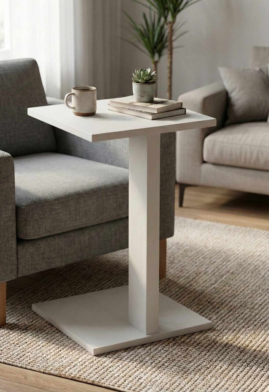 Masuta, Hanah Home, Artmtkcsdtble, 35x56x35 cm, Alb - imagine 6